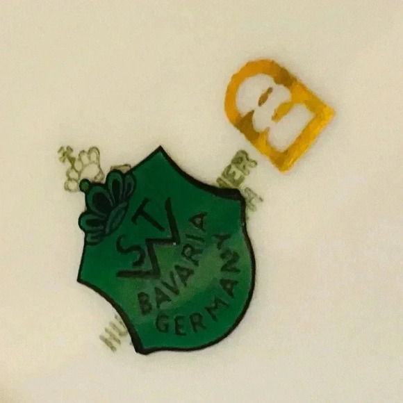 Vintage STW Bavaria 10” Raised Serving Bowl Courting Couples Porcelain Serveware - Picture 10 of 13